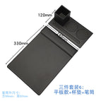 Black three-piece set 6: Flat + Coasters + Pen Holder