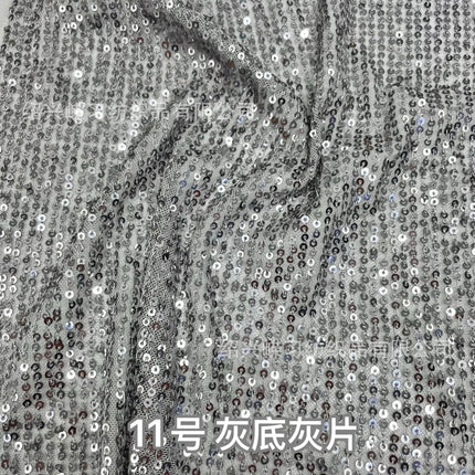 3mm straight sequins embroidered stretch mesh vertical embroidered beads fabric dress wedding dress stage clothing fabric wholesale