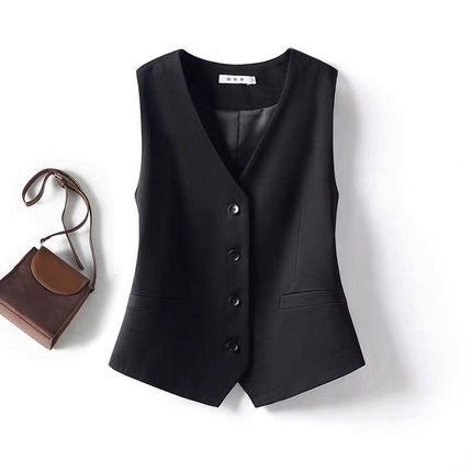 Old Money Style Suit Vest Women's Layered Vest 2025 Spring & Fall New Sleeveless Slim Elegant Small Waistcoat