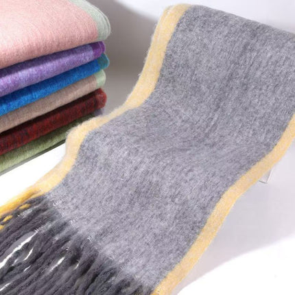 Gradient Scarf Women's Winter Thickened Warm New Style Shawl Tassel All-match Imitation Cashmere Scarf Student Cold-proof Scarf