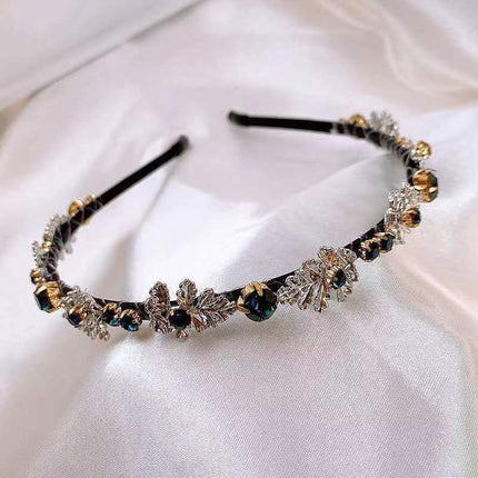 Internet Red Square Explosions Contrast Braid Head Band Wide Edge Non-Slip High-Level Hair Band 2023 New Style Hair Card for Women