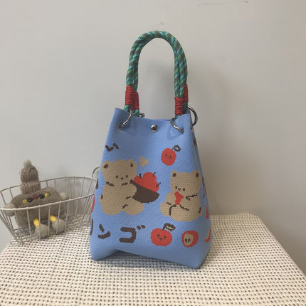 Korean Style New Ins Knot Handbag Spring and Autumn Portable Bucket Bag Travel All-match Small Large Capacity Handbag