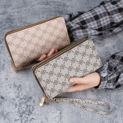 Support Cross-Border Labeling, Fashionable and Simple Women's Wallet, Large-Capacity Card Holder, Multi-Functional Clutch Bag, Double Zipper Wallet