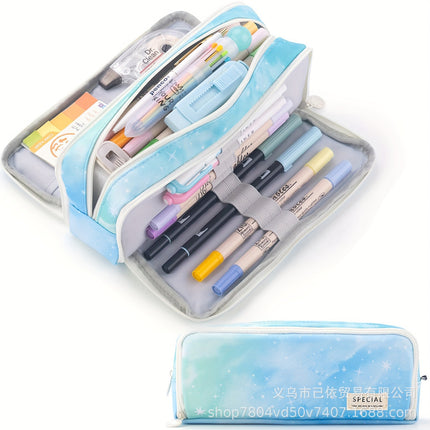 Large-Capacity Retractable Pencil Case Stationery Box in Japanese and Korean Style, Macaron Color, Upgraded Version for Primary and Secondary School Students, in Stock