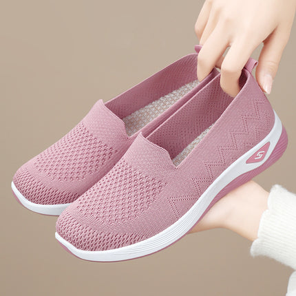Shoes for Middle-Aged and Elderly Women, Spring Breathable and Comfortable Single Shoes, Factory Direct Sales, Soft-Soled Casual Slip-On Mesh Mother's Shoes