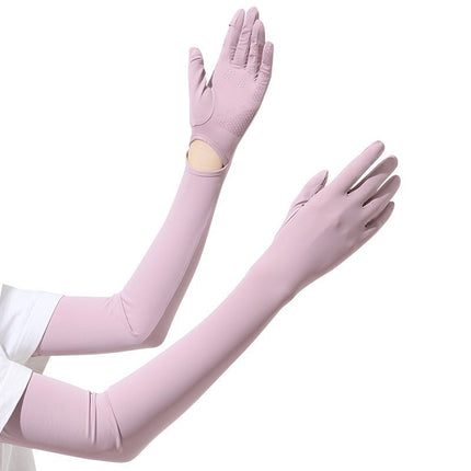 Summer sunscreen UV ice sleeve extended ice sleeve female nylon ice silk outdoor riding sunscreen gloves wholesale