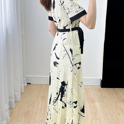 Sanzhai dress women's 2020 Summer new simple fashion all-match high-end elegant age-reducing commuter long skirt