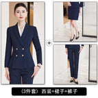 Blue suit + skirt + pants / S