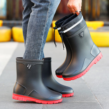 Cross-border Rain Boots Korean Fashionable All-match Men's Rain Boots Waterproof Non-slip Fishing Car Washing Work Rubber Shoes