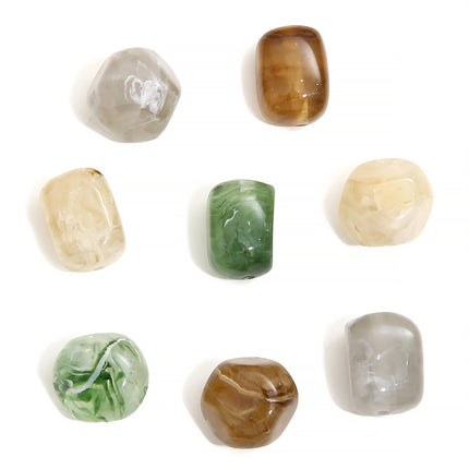 Acrylic Imitation Amber Stone Irregular Round Beads Loose Beads DIY Handmade Beaded Necklace Bracelet Material Accessories Wholesale