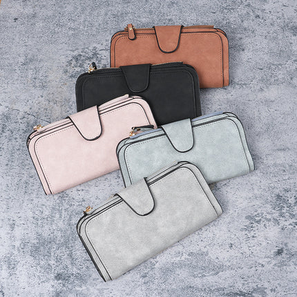 Cross-Border Hot Selling Long Buckle Women's Wallet Coin Purse Multi-Color Card Slot Mobile Phone Bag Clutch Bag Card Holder Wallet