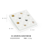 White paint 16 beads display stand 10x10x4.5cm