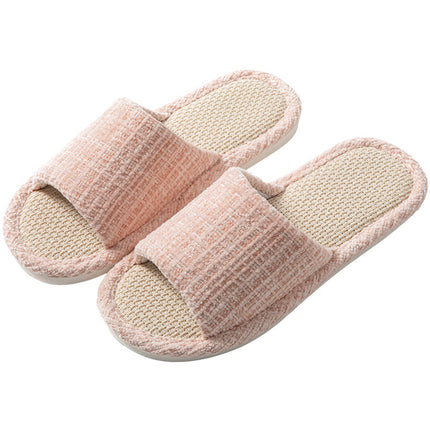 Xiaoxiangfeng Men and Women Couple Indoor Home Wooden Floor Open Toe Linen Summer Four Seasons Sandals