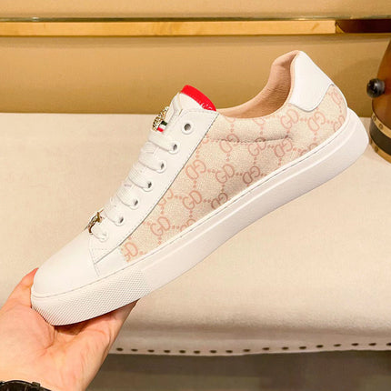 Bee Men's Shoes Casual Board Shoes Sports Style Breathable Fabric Spelling Cowhide Men's Daily All-match Shoes Live Supply