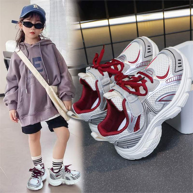 Children's Sports Shoes 2025 Spring & Fall New Popular Fashion Mesh Soft Sole Dad Casual and Comfortable Sports Shoes Trend