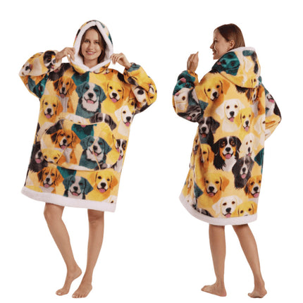 Temutk New Fruit-Themed Adult Sleepwear Autumn and Winter Thermal Wear Unisex Hooded Loungewear Couple Pajamas