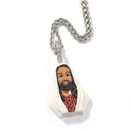 European and American New Products Copper Material Enamel Men's Avatar Personalized Hip-Hop Pendant Necklace Trendy Accessories Jewelry Wholesale