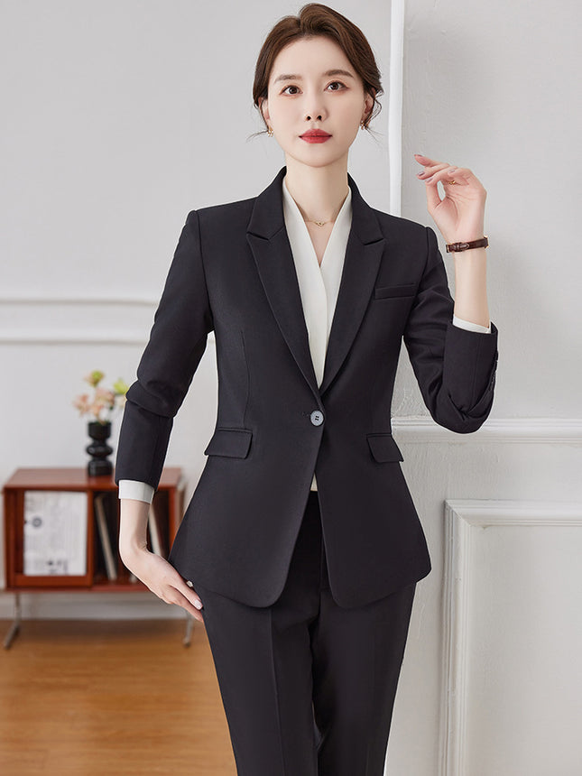 Professional suit suit women's spring elegant and capable case Field customer service workwear hotel front desk reception work clothes high-end