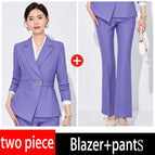 purple blazer+pants / S