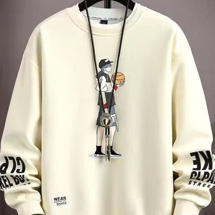 Spring and Summer Sweatshirts for Boys, Teenagers and Students, Trendy Fake Two-Piece Long-Sleeved Bottoming Shirts, New Round Neck Tops for Older Children