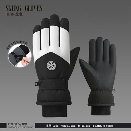 Ski Gloves for Men and Women in Winter, Outdoor Cycling, Windproof, Cold-Proof, Anti-Slip, Touch Screen Gloves, Fleece-Lined, Thickened, Warm Gloves