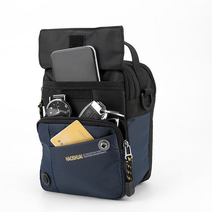 New Water-Repellent Nylon Cloth Men's Bag Outdoor Travel Shoulder Crossbody Bag Simple Casual Waist Bag Street Small Bag