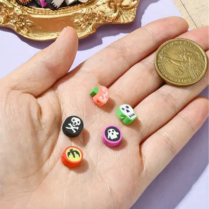Cross-Border Halloween Style Colorfulful Perforated Soft Pottery Slices Pumpkin Ghost Ghost Face Handmade DIY Soft Pottery Set Box
