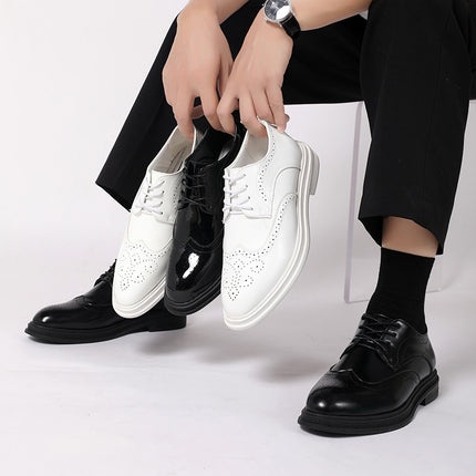 Men's Business Leather Shoes Cross-Border Foreign Trade New Brogue Carved Leather Shoes Fashionable Gentleman Trendy Groom Wedding Shoes