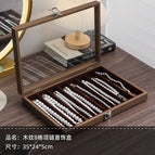 Walnut wood effect 8 grid necklace box