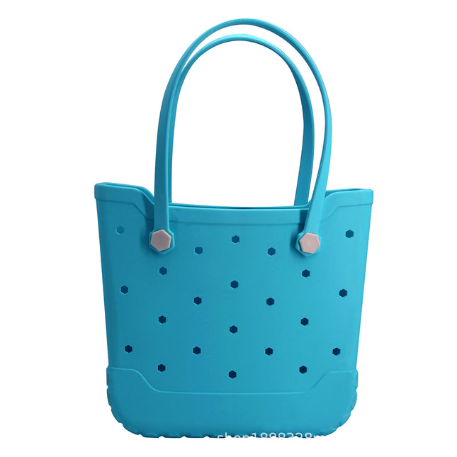 Factory Wholesale Eva Hole Beach Bag Cross-Border Popular Women's Portable Storage Waterproof Silicone Bag Seaside Camping