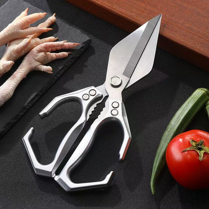 [Ready Stock Wholesale] King Kong Large-Head Scissors Thickeneded Stainless Steel Strong Chicken Bone Scissors Kitchen Multi-Functional Scissors