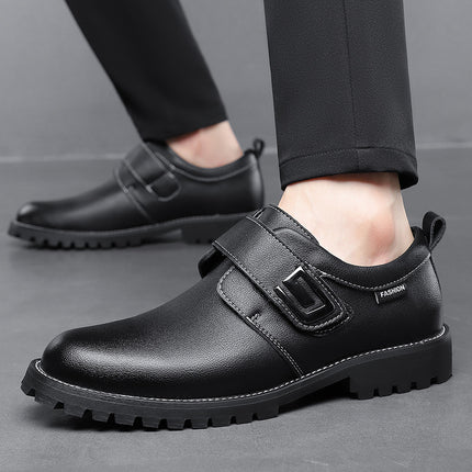 2024 New Men's Leather Boots Fashionable All-match Soft Bottom Simple Office Young Men Driving Dual-use