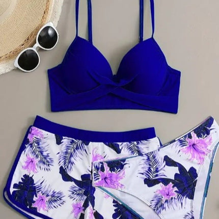 Cross-border European and American Foreign Trade New Style Swimwear Women's Sexy Hard Cover Cup Steel-toted Swimsuit Bikini Bikini