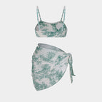 Green gauze skirt / Free size