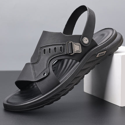 Popular Sandals for Men, Summer Dual-Purpose Driving Sandals, Casual Non-Slip Soft Sole Breathable Beach Shoes, Drop Shipping
