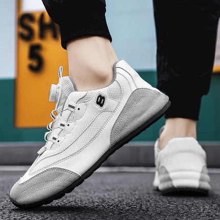 Trendy Height Increasing Men's Shoes Casual All-match Leather Mesh Mesh Breathable Factory Outlet Men's sneaker