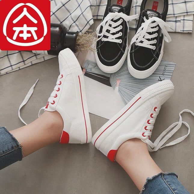 RB7567 Canvas Shoes Men's 2025 Spring and Autumn Korean Style Casual Cloth Shoes Student Breathable Classic Low-top Board Shoes for Lovers