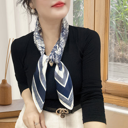 Spring and Summer 70cm Small Square Scarf Women's Autumn and Winter New Foreign Style Fashion All-match Shake Tone Same Scarf Scarf