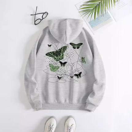 Fashion Joker Hoodie Back Butterfly Print