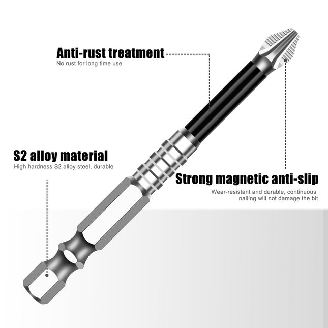 K5 Anti-Slip Bit S2 Magnetic 5A Black Anti-Slip Cross Bit Hand Electric Drill Electric Screwdriver High Hardness