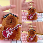 Bead chain style / Dark brown red guitar capibala