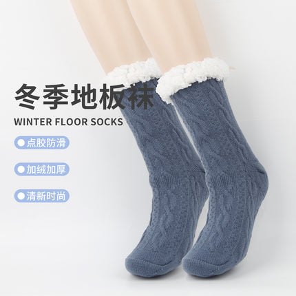 Europe and the United States cross-border thickened fleece-lined dispensing non-slip socks sleep socks carpet floor socks warm Socks autumn and winter