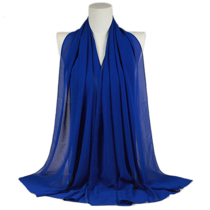 Solid Color Single Color Pearl Chiffon Scarf Malaysia Hot Selling Long Scarf Scarf Shawl Export Malaysia