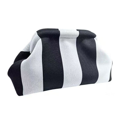 Explosive Cross-border Woven Cloud Bag Girl's Commuter All-match Striped Bag Outdoor Travel Storage Portable Bag Clamp Bag