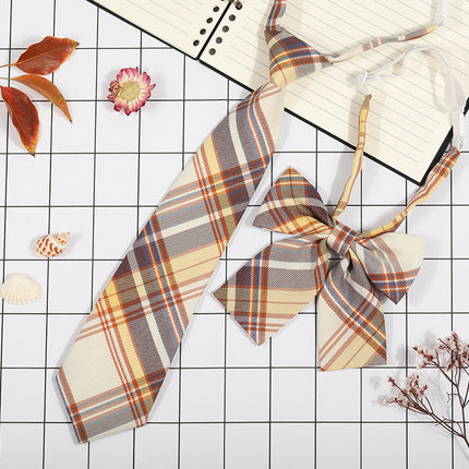 Japanese Plaid JK Tie Tie Set Women's College Style Graduation Photo Free Accessories Korean Style Bow Mariners Suit