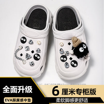 Women's High-Heeled Clogs for Outdoor Wear, Ultra-Thick Sole Height-Increasing Non-Slip Beach Sandals, Closed-Toe Sandals for Women, Summer 2025 Outdoor Wear