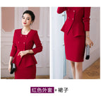 red coat red skirt / S