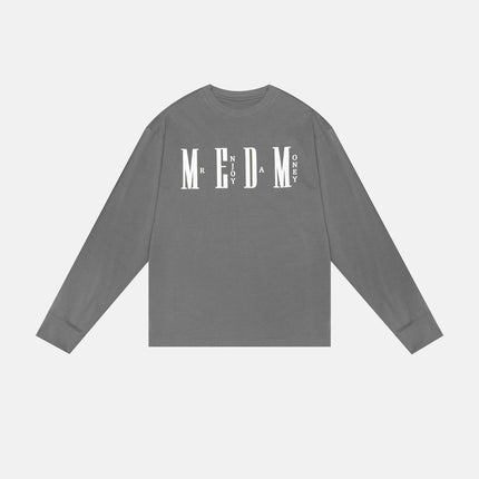 MED fashion brand long-sleeved T-shirt men's and women's loose fashion T-shirt basic simple printed cotton couple's autumn top