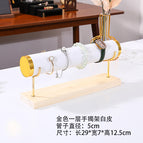 White leather 1 layer*gold edge jewelry stand