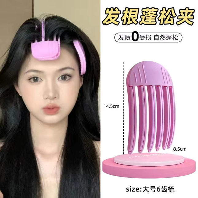 Wind Plastic Comb Pad Hair Root Hairpin Women's 2024 New High Cranial Top Fluffy Artifact Korean Style Front Head Bangs Fluffy Clip